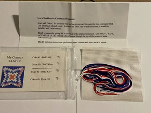 NEW VERY RARE BARBARA MOCK "MY COUNTRY" NEEDLEPOINT CHRISTMAS ORNAMENT KIT - Picture 1 of 3