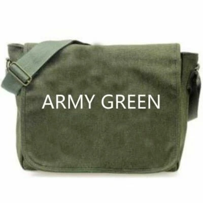 Men Casual Messenger Shoulder Bag Rucksack Canvas Haversack Military Retro Bag - Image 1 of 4