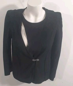 Vanessa Bruno Black Petite Suede Jacket Sz 38 Fit Sz 8 - Picture 1 of 11