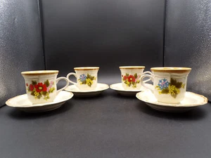 4 Mikasa Garden Club "A Basket Wildflowers" Cup & Saucer Sets EC403 Japan C25 - Picture 1 of 11