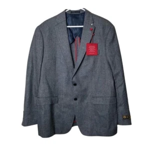 Abrigo deportivo Oak Hall Loro Piana lana cachemir gris espiga para hombre 44R nuevo con etiquetas favola - Imagen 1 de 10