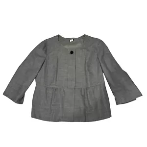 J Crew Wollmischung Blazer Damen Gr. 14 Grau Karriere Büro Business Preppy - Bild 1 von 12