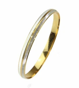 Bracciale Bracciale Bracciale Sikh Bicolore Oro Placcato Argento Design Punjabi Kada Kara F3 - Foto 1 di 2
