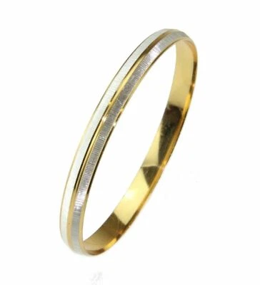 Sikh bicolor Gold versilbert Design Punjabi Kada Kara Armreif Armband F3 - Bild 1 von 2