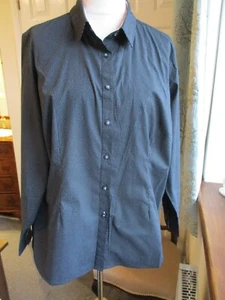 M&S Woman - Black & White Polka Dot, Button Up, Long Sleeve Blouse - Size 22 - Picture 1 of 8