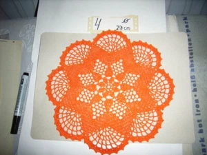 DECKCHEN GEHÄKELT 1 Stück NEU ORANGE BILD 1 EINZEL ,Komplett geht auch - Bild 1 von 24