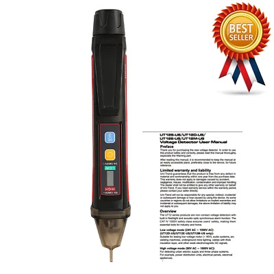 UNI-T UT12E Non-contact AC Voltage Detector Smart Test Pencil 24V-1000V ✦Kd