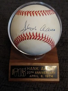 Hank Aaron SIGNED MLB Baseball Milwaukee Atlanta Braves JSA LOA COA Auto ball  - Picture 1 of 6