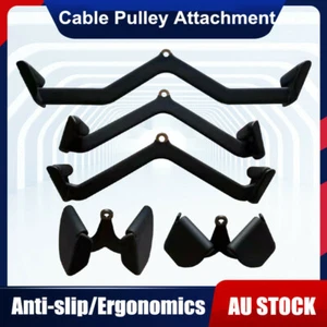 5pcs/set Cable Pulley Attachment Series Gym LAT Pull-Down Bar V-Grip Handle - Picture 1 of 8