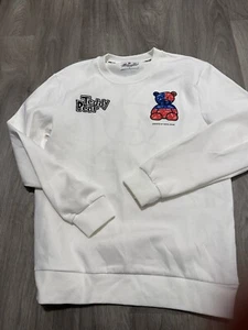 Mania jeans white teddy bear sweatshirt / sz medium preowned - Picture 1 of 4