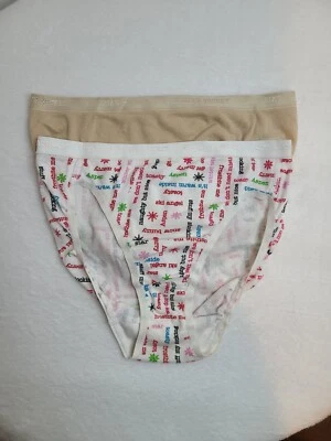 Vtg Victoria's Secret 2pk Signature Cotton Hi-leg Brief Panties Size Sm Foto 1 de 4