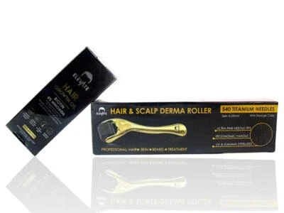 Kit de biotina óleo para crescimento de cabelo Elevate 1 oz com Derma Roller repara pele barba couro cabeludo - Imagem 1 de 4