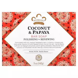 Nubian Heritage, Coconut & Papaya Bar Soap, 142 g Polishing & Renewing - Bild 1 von 3