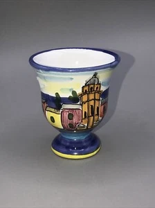 Hand Painted Dip A Mano Italy Signed Small Cup Vernazza Sterre - Picture 1 of 6