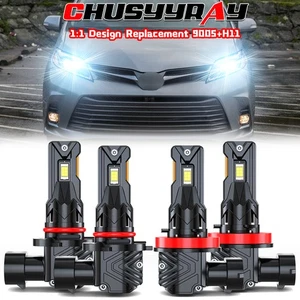 For Toyota Sienna 2011-2020 4x LED Headlight Bulbs High Low Beam Combo Kit White - Picture 1 of 15