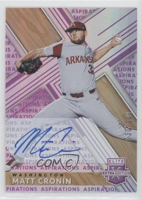 2019 Panini Elite Extra Edition Aspirations Purple /100 Matt Cronin #87 Auto - Image 1 of 2