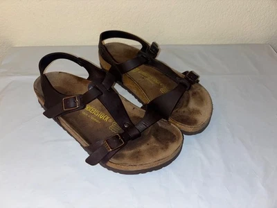 Sandálias Birkenstock ODESSA HABANA conforto alça no tornozelo marrom feminina 7 UE 38 - Imagem 1 de 4