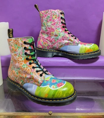 Dr Martens Botas Combate Con Cordones Pascal Daze Multicolor Botas Florales Talla EU 42 Foto 1 de 4