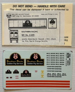 HERALD KING HO DECAL-SOUTHERN PACIFIC/SP “GOLDEN PIG” PIGGYBACK TRAILER- #Z-600 - Picture 1 of 1