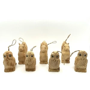Juego de siete adornos navideños de madera tallados a mano ardillas cottagecore - Imagen 1 de 12