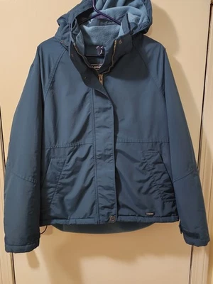 LANDS END Squall Jacket Green Hooded Waterproof Windproof Women's Size XL 18 - Image 1 of 4