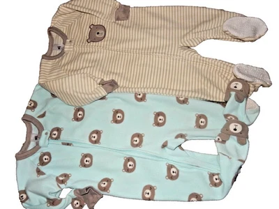 Juego 4J de 2 pijamas JUST BORN 18-24M Oso de peluche polar con patas manta para dormir Foto 1 de 4