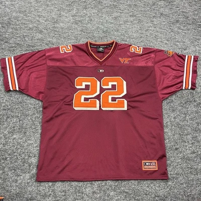 Vintage Virginia Tech Hokies Jersey Mens 2XL XXL Red 22 Stitched Colosseum - Image 1 of 4
