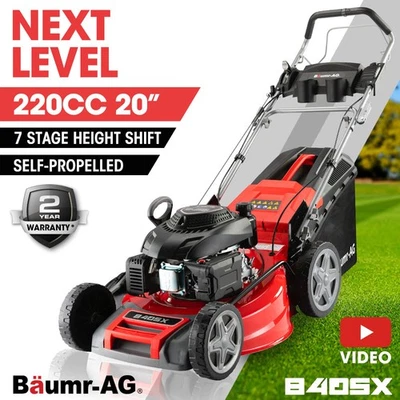 PRESALE BAUMR-AG 20" Self-Propelled Lawn Mower - 220cc 4-Stroke Petrol Push - image 1 of 4