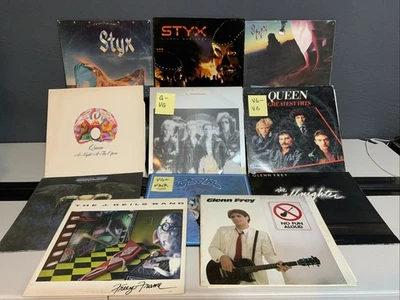 Vintage Vinyl Rock Lot 11 Styx Queen Eagles Glenn Frey J. Geils Band Foto 1 de 4