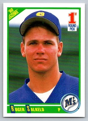 1990 Score #674 Roger Salkeld Rookie Card Seattle Mariners - Image 1 of 2