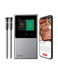 Sync WiFi Wireless Meat Thermometer Digital, 2 Probes, Smart Base, LCD Displa... - Picture 1 of 7