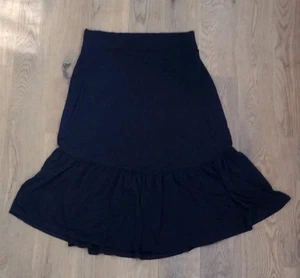 Agnes & Dora Boho Midi Rock Gr. XL Neu Schwarz Stretchig Pull On Viskose Elasthan - Bild 1 von 8