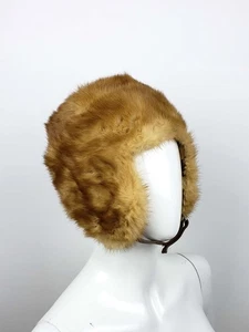 PRADA Light Brown Mink Fur Aviator Helmet Hat Medium - Picture 1 of 8