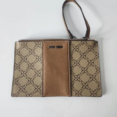 Nine West Pouch Purse Wristlet Brown Strap Excellent  - Image 1 of 3