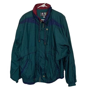 Giacca a vento River Edge Sports donna XL blu verde colorblock anni '90 - Foto 1 di 11