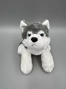 Aurora Husky Gray White Dog Wolf Plush Toy Stuffed Animal Blue Eyes 10” - Picture 1 of 10