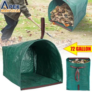 72 Gallons Reusable Garden Waste Bag Lawn Yard Leaf Debris Collapsible Trash Can - Picture 1 of 8