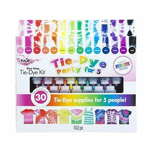 Tulip One-Step Tie-Dye Kit 15-Color Party Kit - Rainbow, 102 Pieces