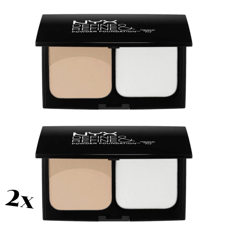 2x NYX Define & Refine Powder Foundation Net Wt 0.34 Oz. DRPF02 Light/Pale - Image 1 of 4
