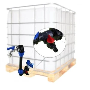 IBC Tank Schwanenhals Auslaufhahn 3/4 + Ablassventil Gardena Anschluss - Bild 1 von 1