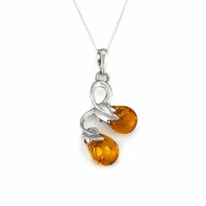 Silverly Donna Argento 925 Originale Collana Ambra 45cm Catenina - Foto 1 di 4