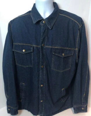 Duke Haband Size XL Jacket Dark Denim Wash Lined Trucker Jacket - Image 1 of 4
