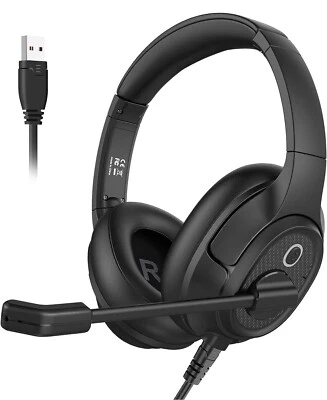 EKSA Headset with Microphone for Laptop, Wired Computer Headset with Volume - Image 1 of 4