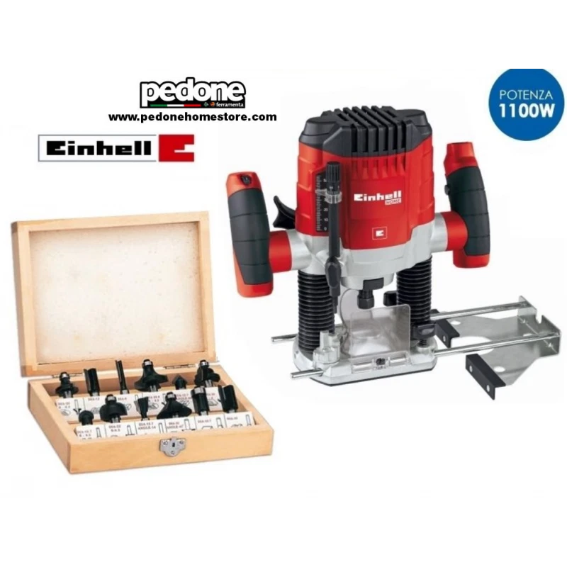 Fresatrice verticale 1100W con set 12 frese in box Einhell - TH-RO 1155 E KIT
