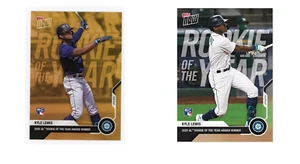 (2) Lot 2020 TOPPS NOW Kyle Lewis #AW01-B & #OS-28 ROOKIE RC ROY Mariners! - Picture 1 of 3