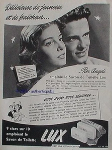 REKLAME LUX SAVON DE BEAUTE PIER ANGELI STAR SCHAUSPIELERIN VON 1952 FRANZÖSISCH AD PUB - Bild 1 von 1