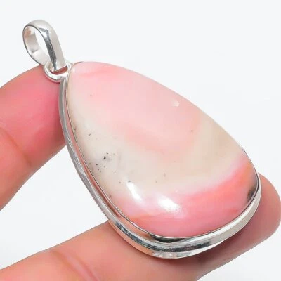 Pink Opal Pear Shape Gemstone Pendant Wedding Gift Handmade Jewelry 2.5" FP 2490 - Image 1 of 4
