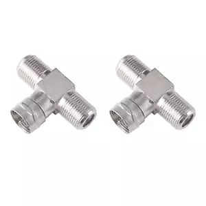 Qdishi 2 Pack Coaxial Cable Connector, TV Splitter 2 in 1 Out F Type RG6 Male to - Picture 1 of 12