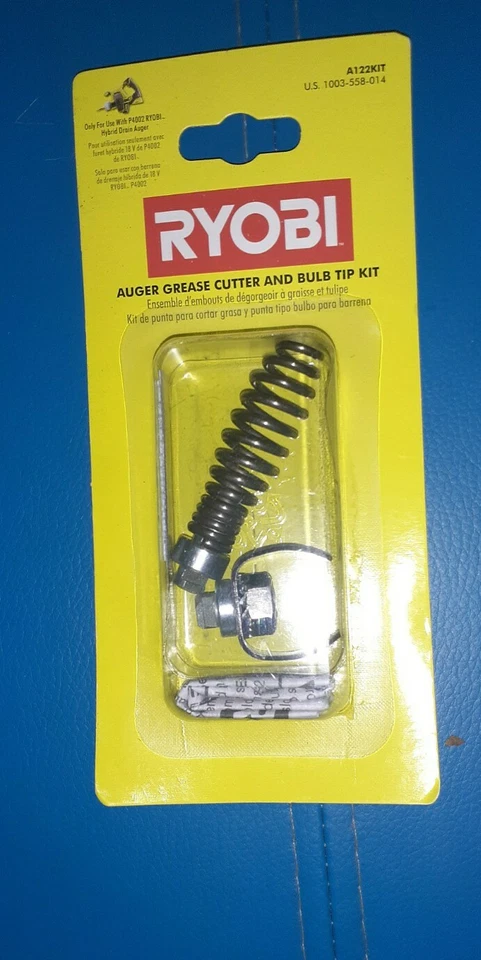Plumbing Tools Grease Cutter and Bulb Tip Kit for Ryobi P4002 Hybrid Drain Auger