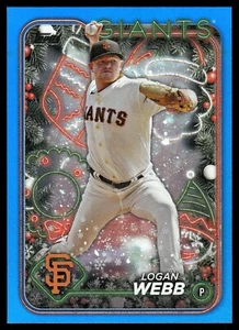 2024 Topps Holiday LOGAN WEBB Blue Metallic Glitter #H122 - Picture 1 of 2